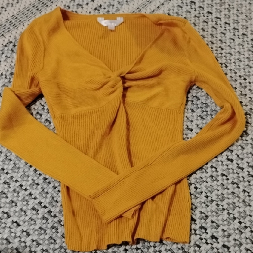 No Boundaries Golden Ribbed Knit Top